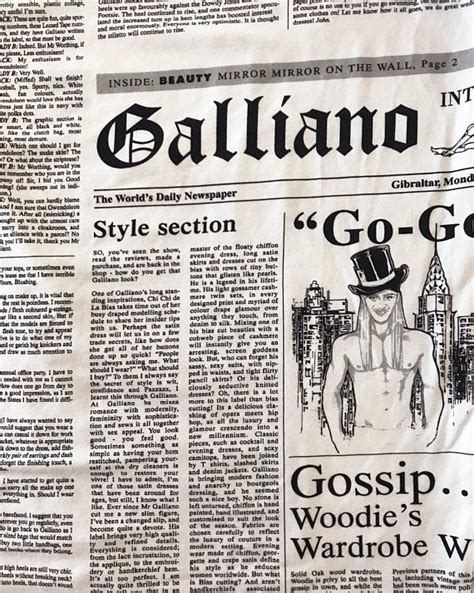 dior galliano newspaper|where does john galliano live.